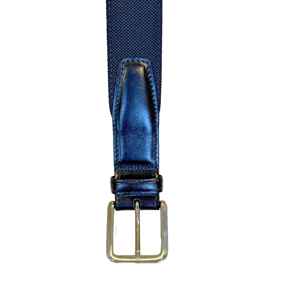 John W. Nordstrom Men's Handcrafted in‎ US Nylon/Gen Leather Belt Black Size 34